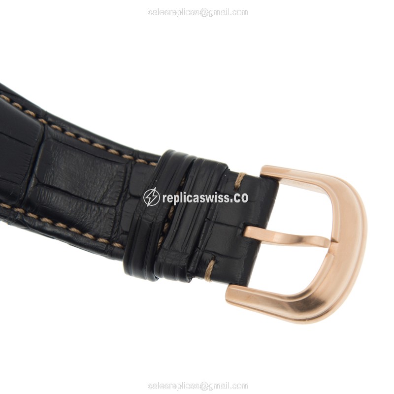 Franck Muller Conquistador Replica - Automatic - 18kt Rose Gold - Black Dial, Alligator Strap - View 4