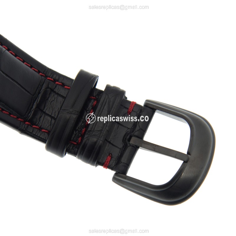 Franck Muller Conquistador GPG Replica - Automatic - Black Dial - Stainless Steel Case - Alligator Black Strap - View 4