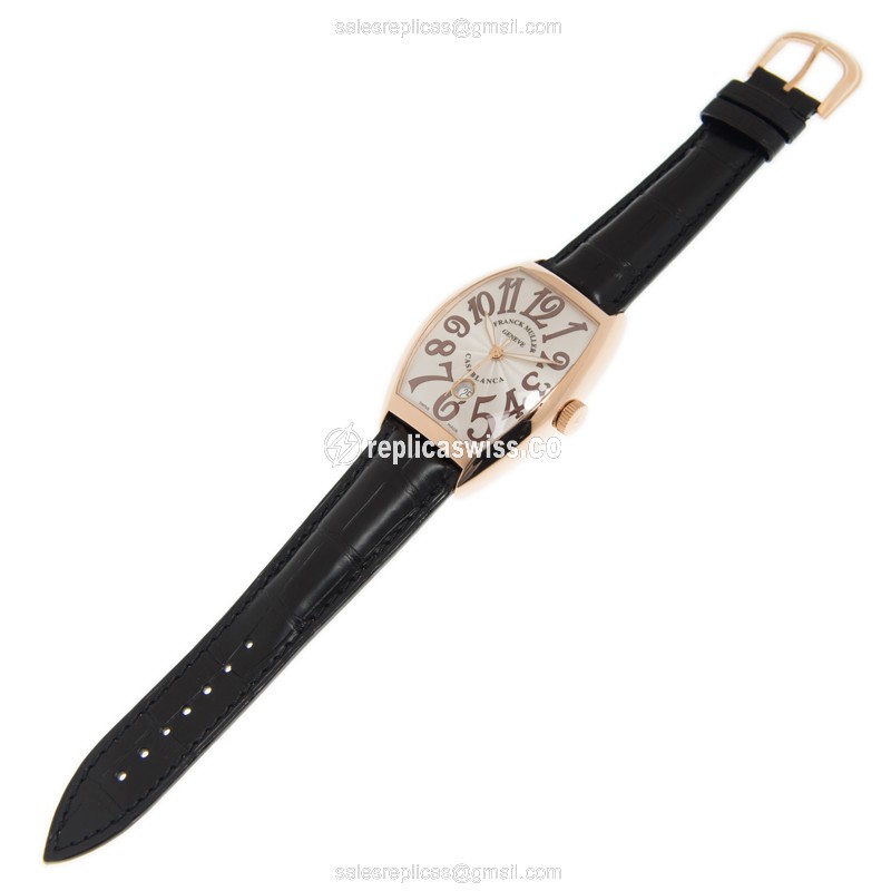Franck Muller 8880 B C DT Automatic - Rose Gold - Silver Dial, Black Alligator Strap - View 2