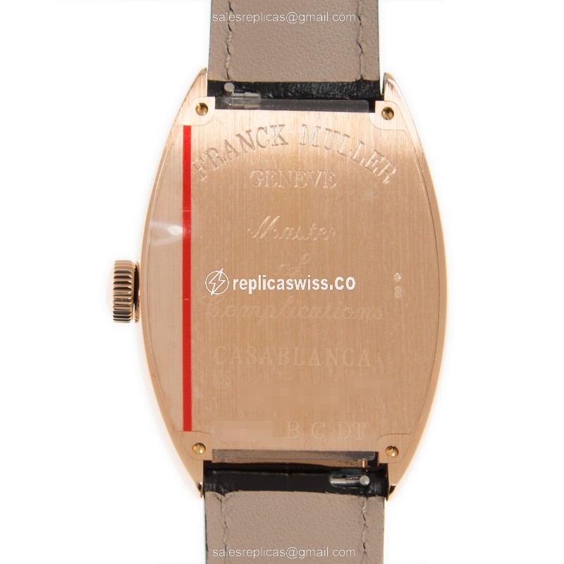 Franck Muller 8880 B C DT Automatic - Rose Gold - Silver Dial, Black Alligator Strap - View 3