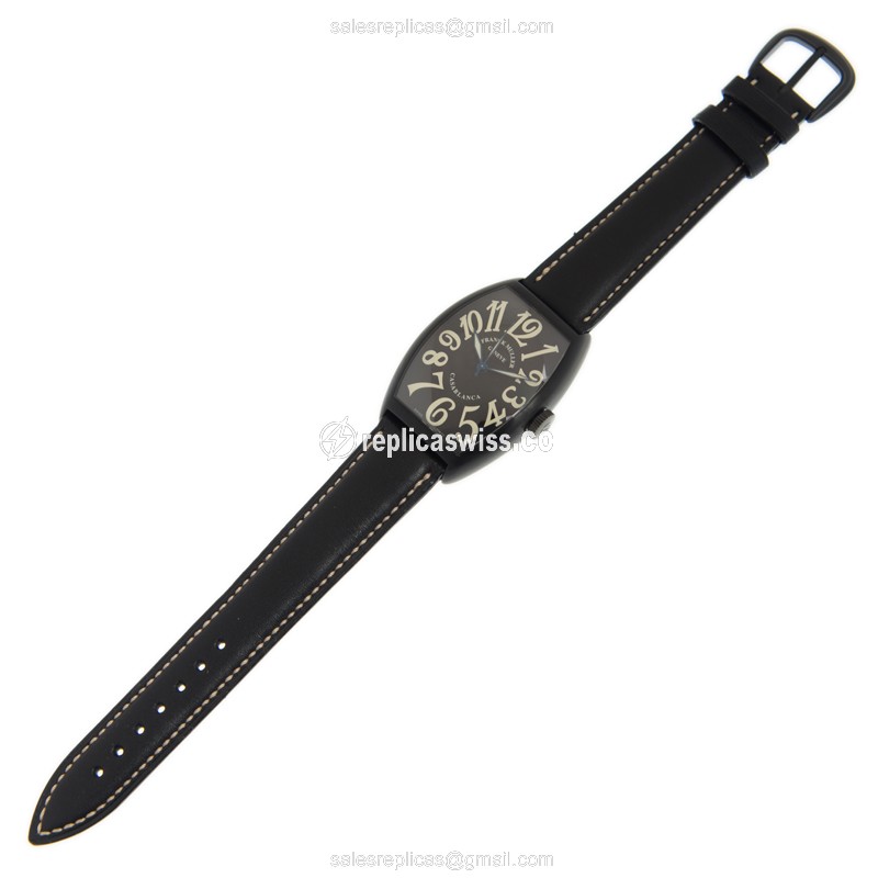 Franck Muller 5850 SC CASA NR AC CINTREE CURVEX - Automatic - Steel Case - Black Dial, Alligator Strap - View 2