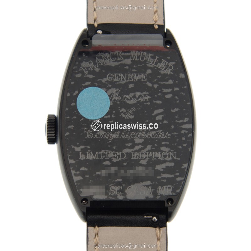 Franck Muller 5850 SC CASA NR AC CINTREE CURVEX - Automatic - Steel Case - Black Dial, Alligator Strap - View 3