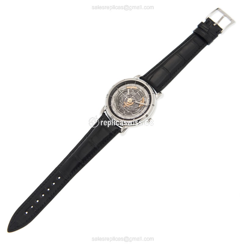 Ulysse Nardin Classic Automatic - Gray Dial - Leather Black Strap - Buckle Clasp - View 2