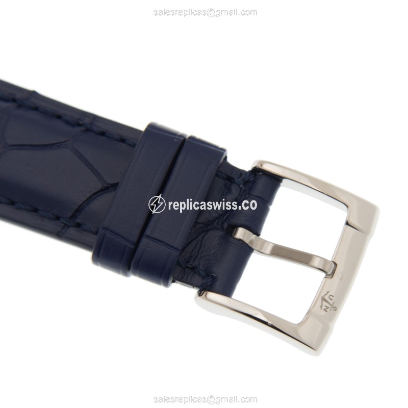 Ulysse Nardin Classic Replica - Automatic 18kt White Gold - Blue Dial - Diamond Bezel - View 4