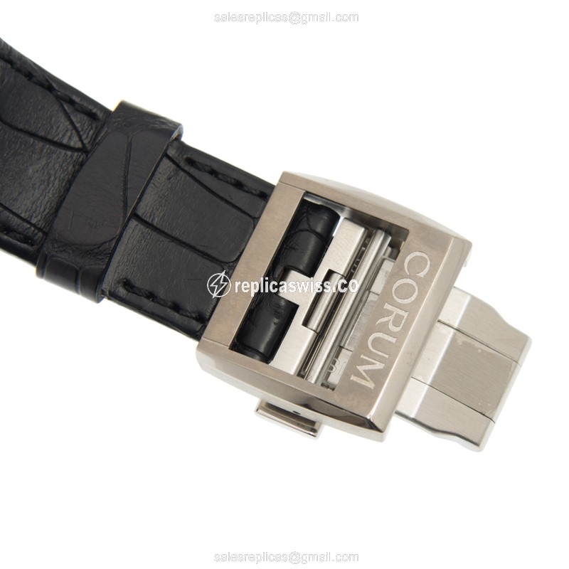 Corum 007.400.04-0F81 BRIDGE Manual - Titanium Case - Dark Grey Dial - Black Alligator Strap - View 4