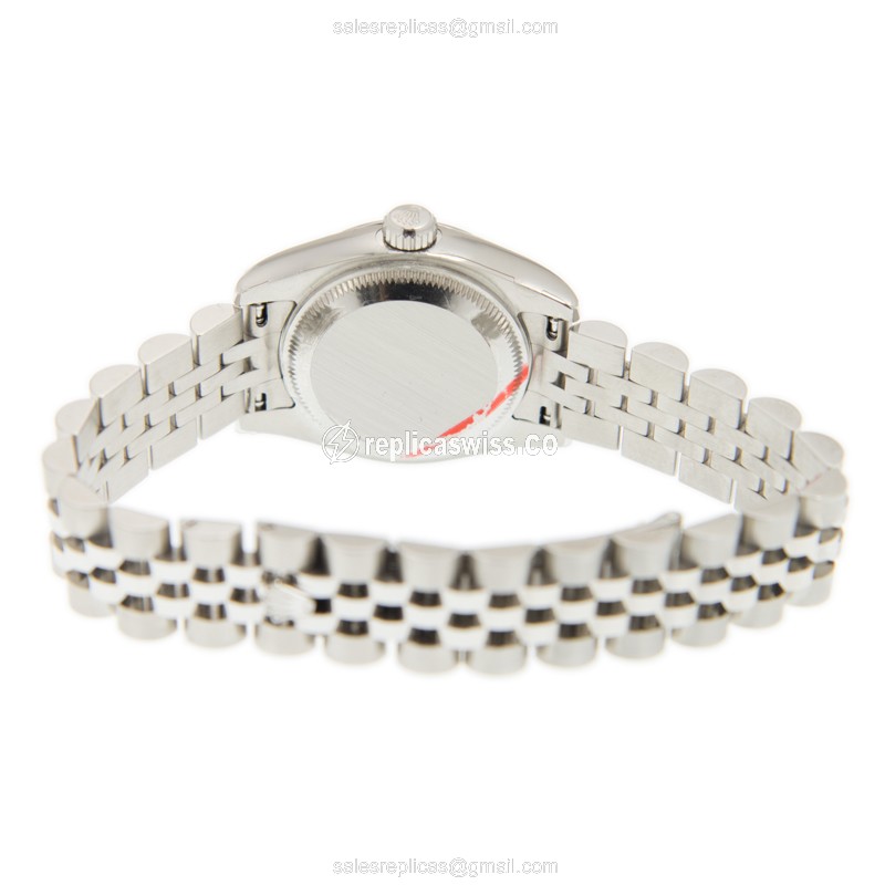 Rolex Datejust Replica - Automatic - Black Dial on Silver Steel Strap - View 4