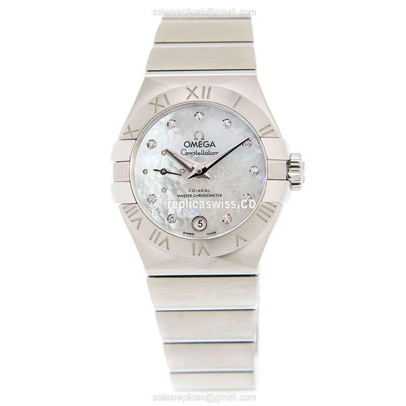 Omega Constellation Replica - Automatic - Steel Case - White Dial - Silver Band - View 2