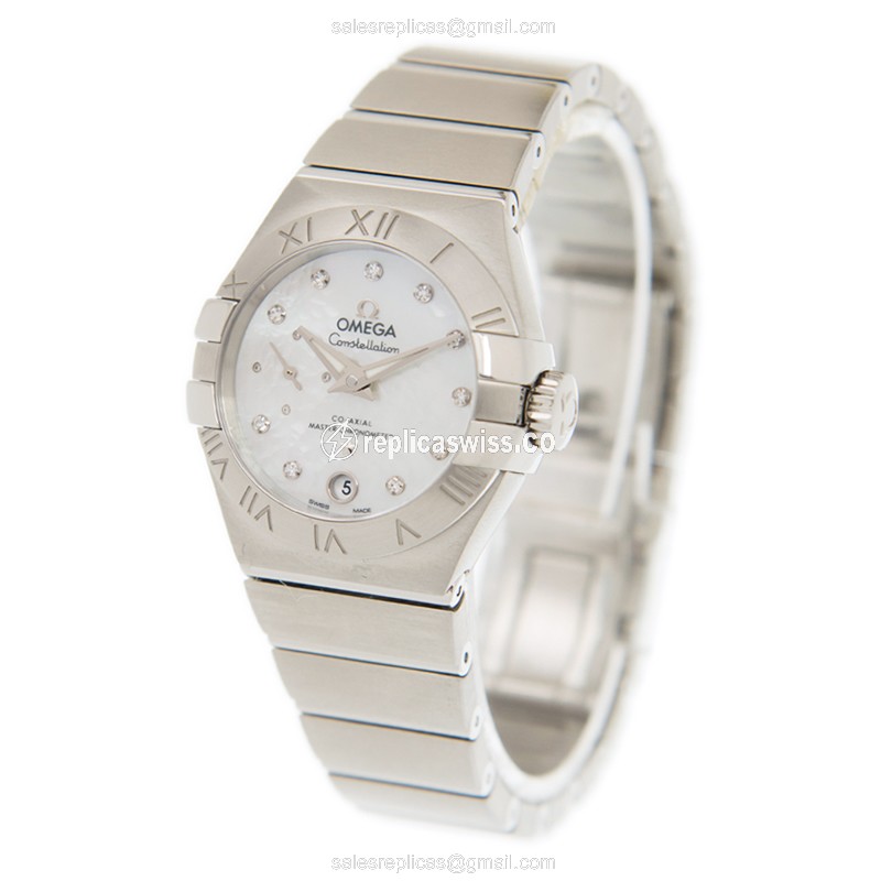 Omega Constellation Replica - Automatic - Steel Case - White Dial - Silver Band - View 3