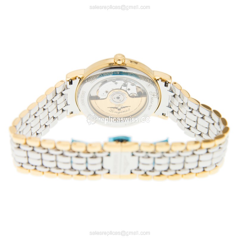 Longines Presence Replica - Gold-Plated - Automatic - White Dial on Gold Strap - View 4