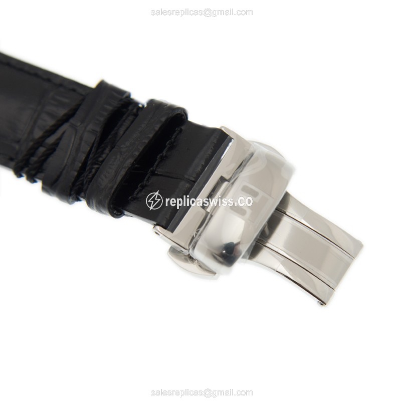 Tissot T-CLASSIC Replica - Automatic - Black Dial - Steel Case - Leather Strap - View 4