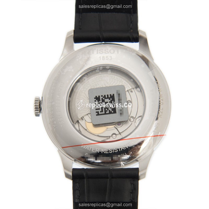 Tissot T-CLASSIC Replica - Automatic - Steel Case - Black Dial - Leather Strap - View 3