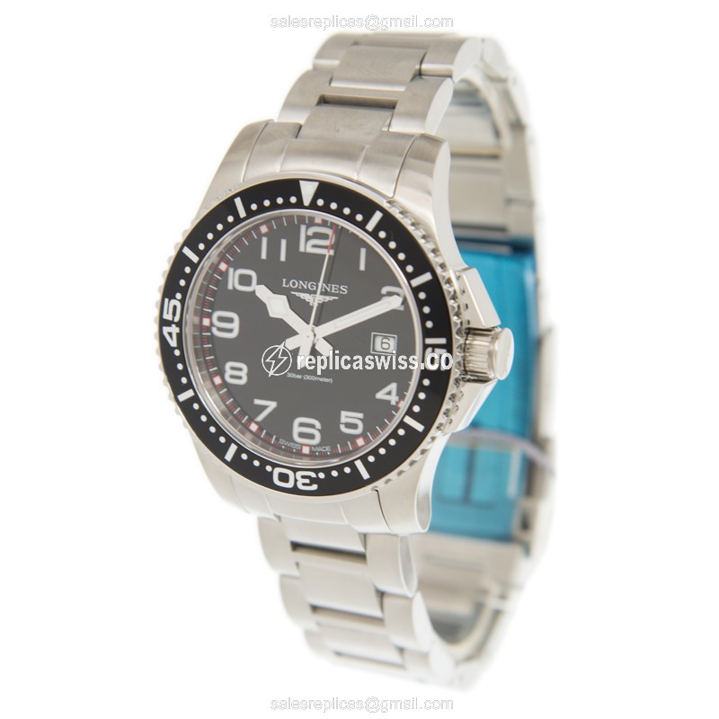Longines CONQUEST Replica - Quartz - Stainless Steel - Black Dial - Silver Clasp - View 3