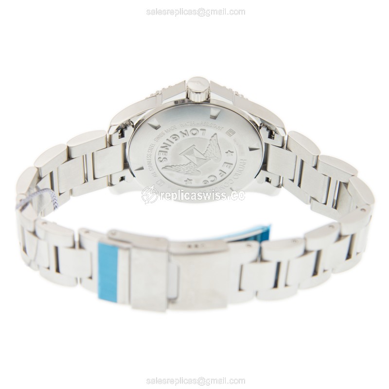 Longines CONQUEST Replica - Quartz - Stainless Steel - Black Dial - Silver Clasp - View 4