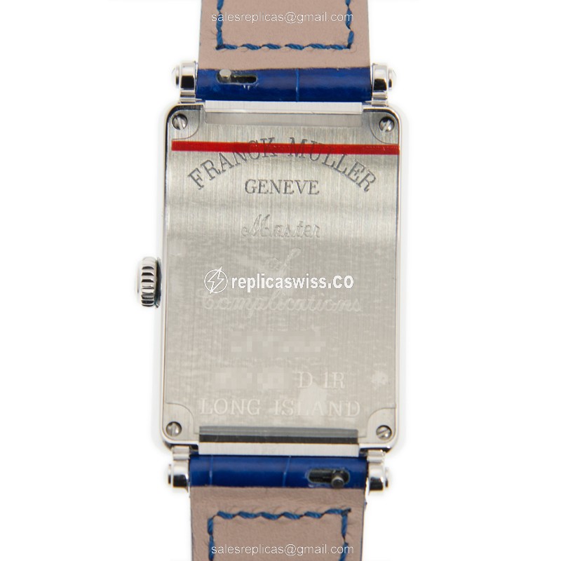Franck Muller 952 QZ D 1R - Quartz - Blue Dial - Diamond Case - Blue Alligator Strap - Buckle Clasp - View 3