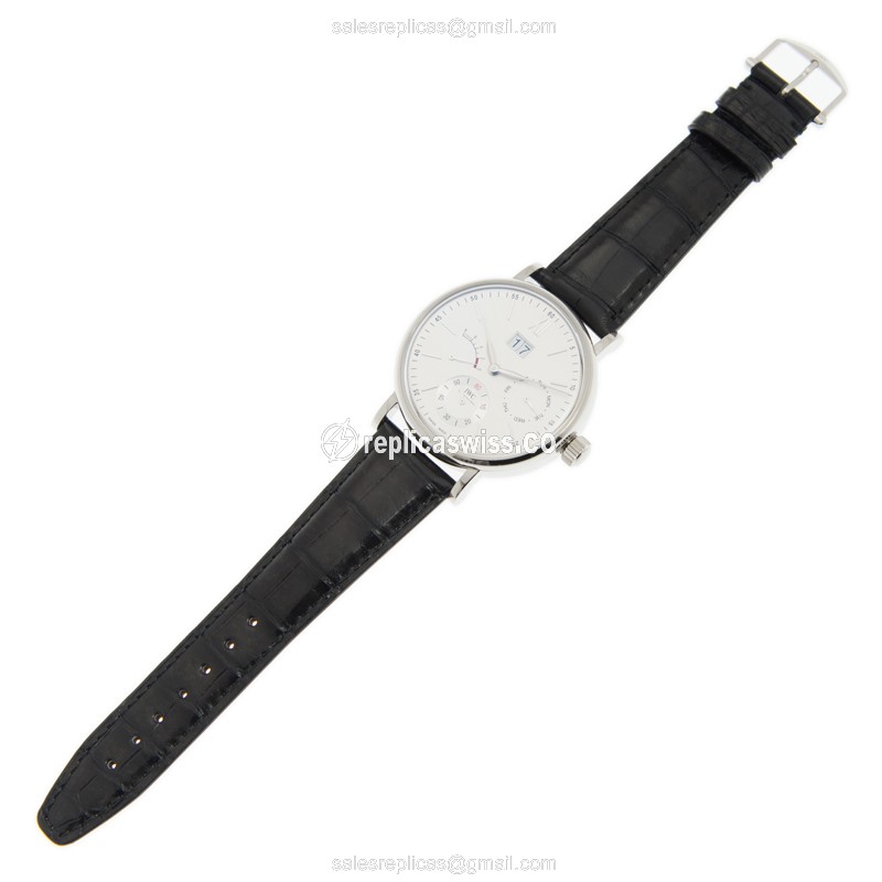 Rolex IWC Portofino - Manual - Stainless - White Dial - Alligator Black Buckle - View 2