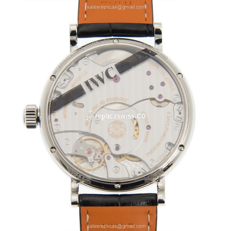 Rolex IWC Portofino - Manual - Stainless - White Dial - Alligator Black Buckle - View 3