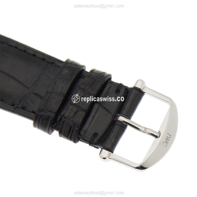 Rolex IWC Portofino - Manual - Stainless - White Dial - Alligator Black Buckle - View 4