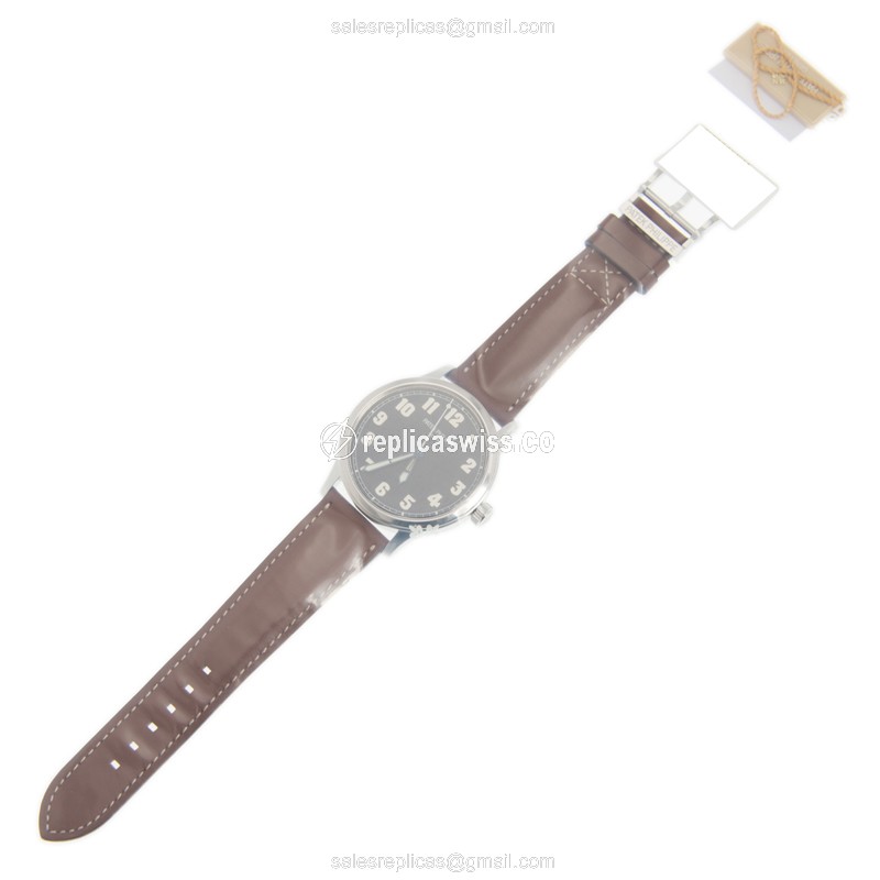 Patek Philippe 5522A-001 CALATRAVA Automatic - Blue Dial - Steel Case - Brown Cowhide Strap - View 2