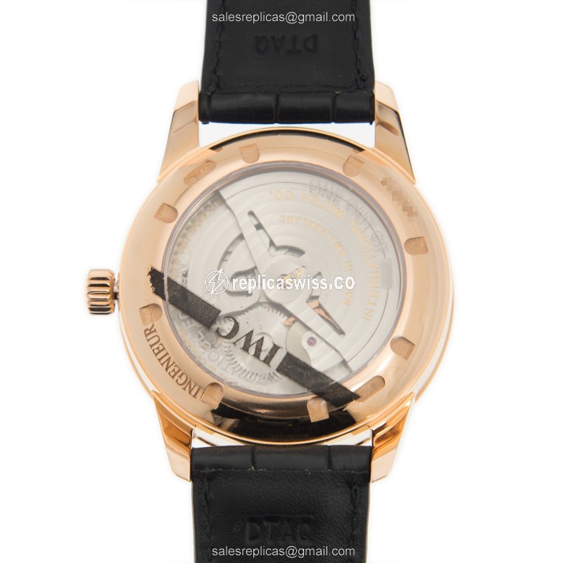 IWC Ingenieur Replica - Automatic - 18kt Rose Gold - Gray Dial - Black Alligator Strap - View 3