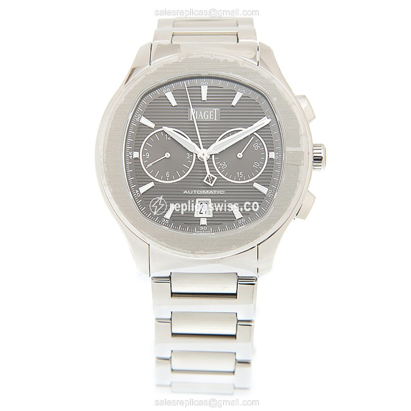 Piaget Polo Automatic - Steel Case - Dark Grey - Silver Steel Clasp - View 2