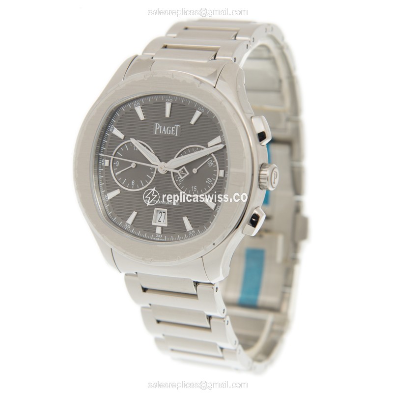 Piaget Polo Automatic - Steel Case - Dark Grey - Silver Steel Clasp - View 3