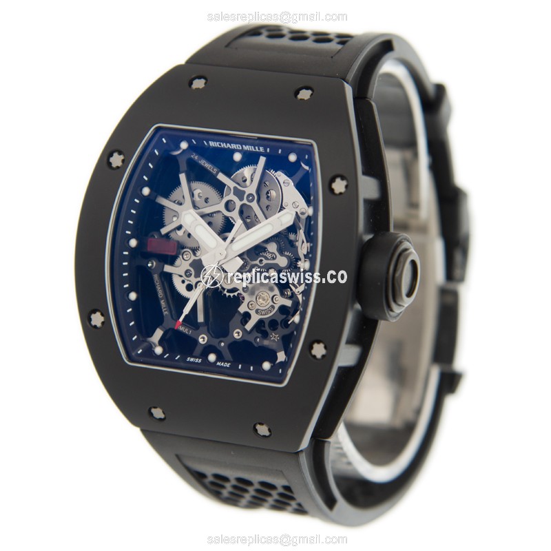 Richard Mille RM35 AN AL-CA - Automatic Titanium - Black Dial - Rubber Strap - View 3