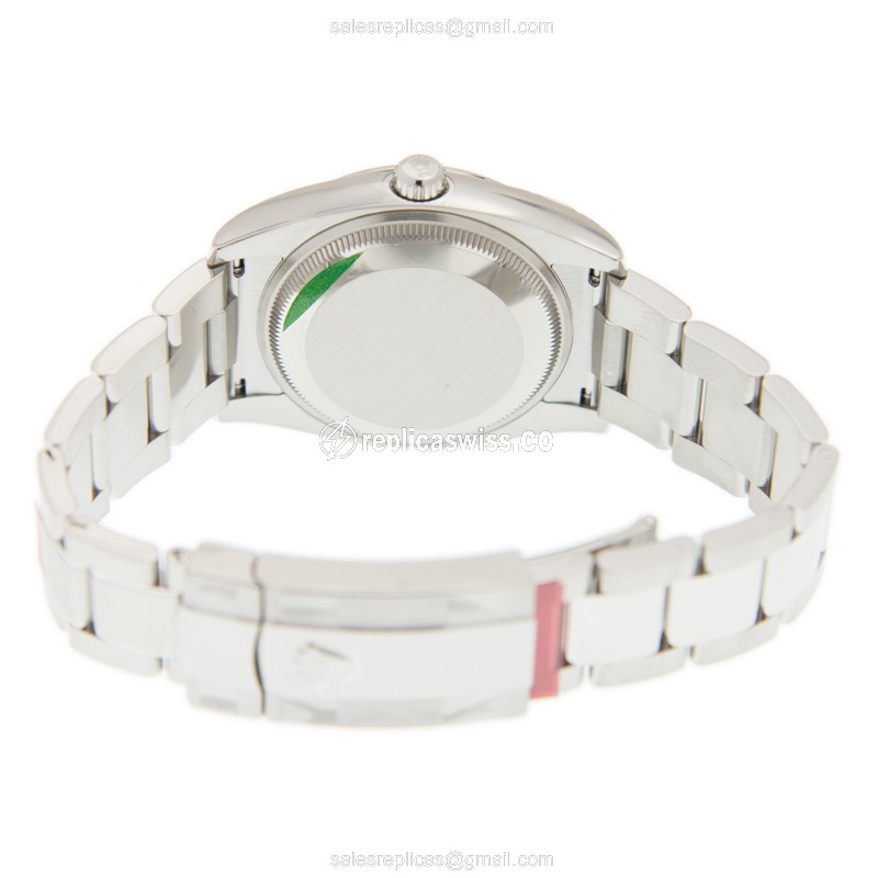Rolex 115200BK_O OYSTER PERPETUAL Replica - Automatic - Stainless Steel - Black Dial, Silver Clasp - View 4