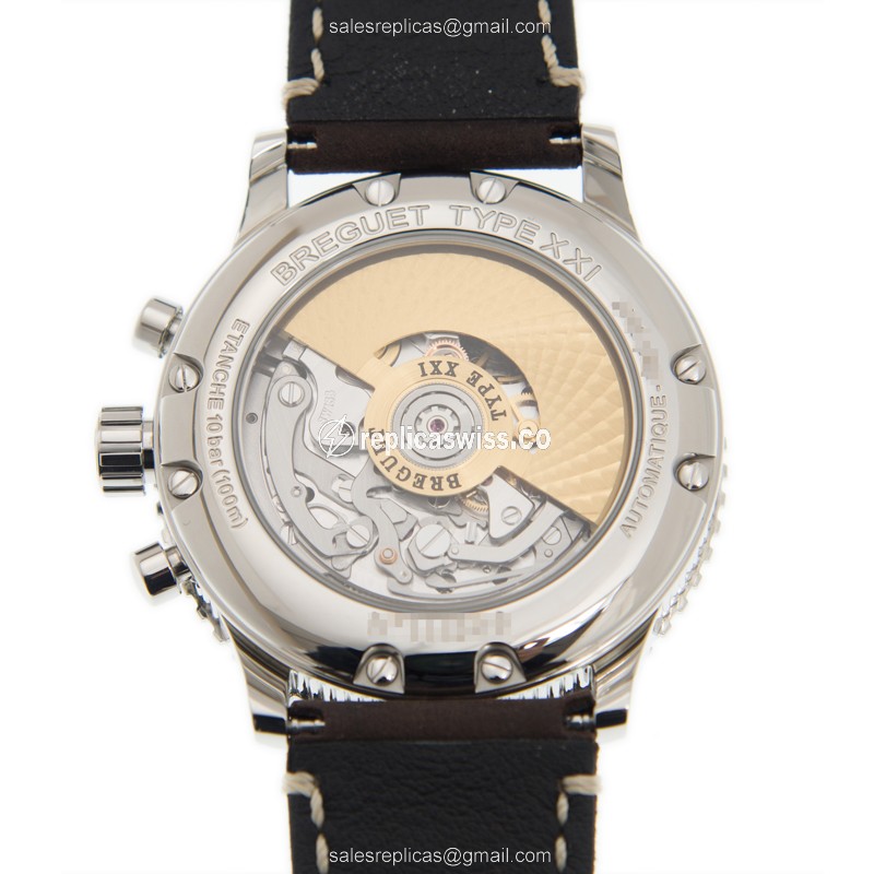Breguet 3817ST/X2/3ZU - Automatic - Steel - Dark Grey Dial - Brown Cowhide Strap - View 3