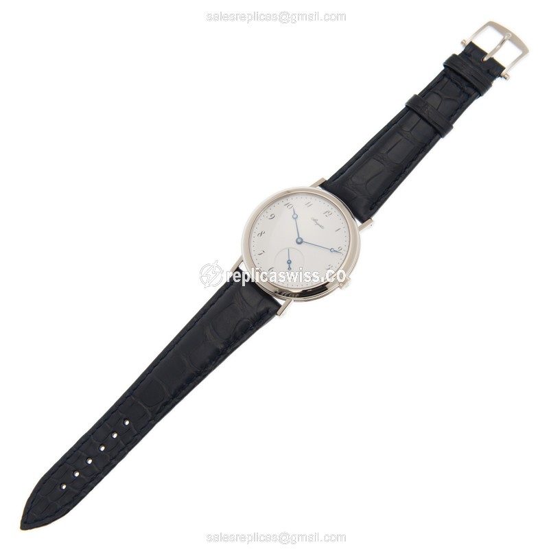 Breguet 5140BB/29/9W6 Classic - Auto - 18kt White Gold - White Dial - Black Alligator - View 2