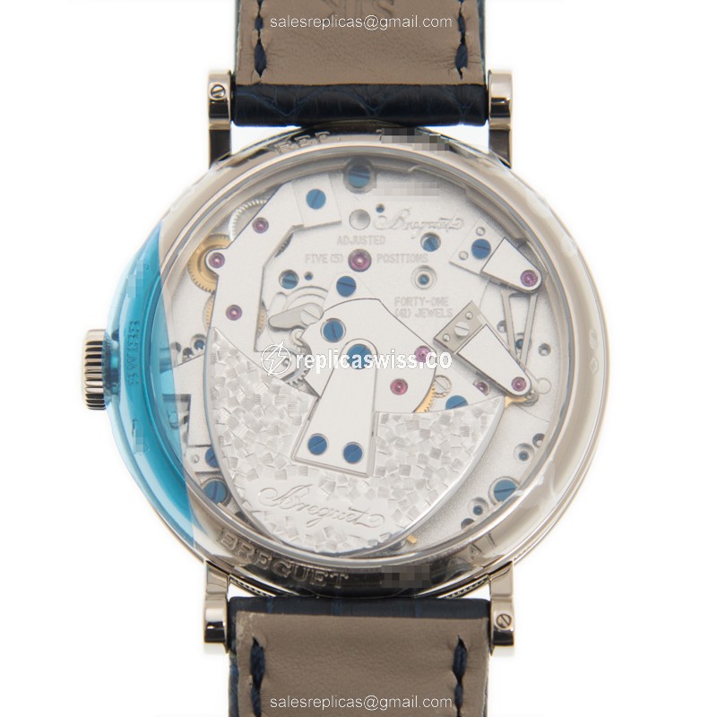 Breguet Tradition Replica - Automatic - 18kt White Gold - Silver Dial - Black Alligator Strap - View 3
