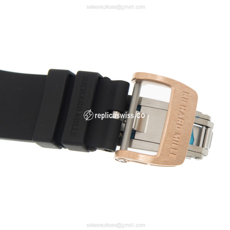 Richard Mille RM35 RG AMERICAS - Automatic - 18kt Rose Gold - Skull Dial - Black Rubber Strap - View 4