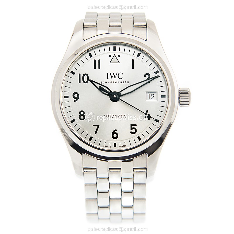 IWC PILOTS Replica - Automatic - Stainless Steel - Silver Dial - Steel Band - View 2