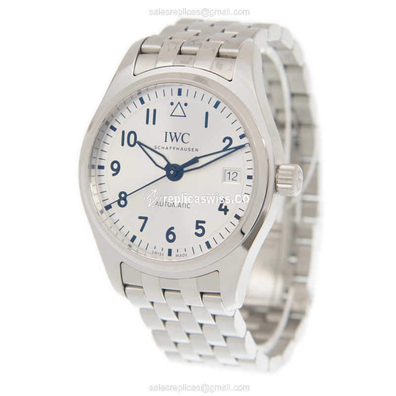 IWC PILOTS Replica - Automatic - Stainless Steel - Silver Dial - Steel Band - View 3