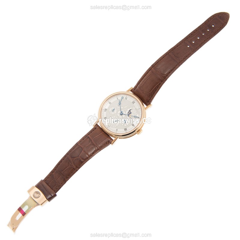 Breguet 5327BR/1E/9V6 Classic - Auto 18kt Rose Gold - Silver Dial - Brown Alligator - View 2