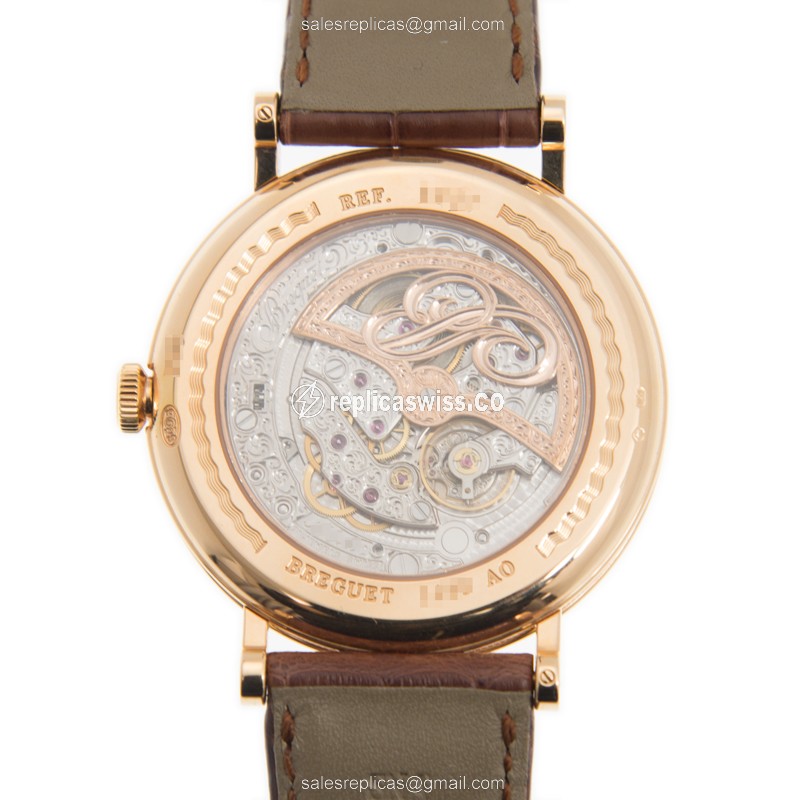 Breguet 5327BR/1E/9V6 Classic - Auto 18kt Rose Gold - Silver Dial - Brown Alligator - View 3