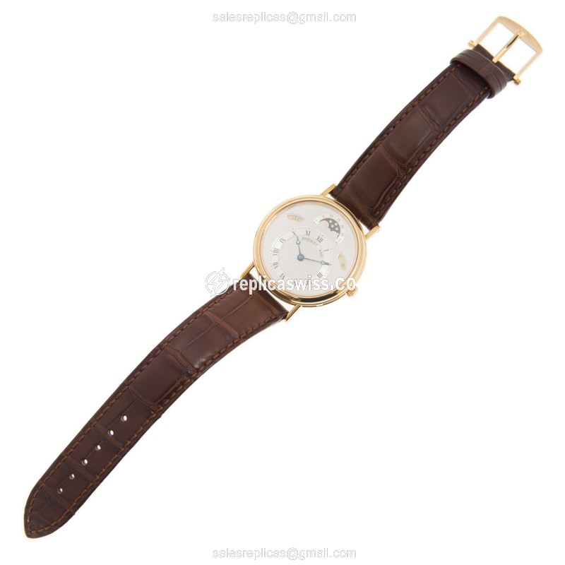 Breguet Classic 3330BA/1E/986 - Automatic - 18kt Gold - Silver Dial - Brown Alligator Strap - View 2