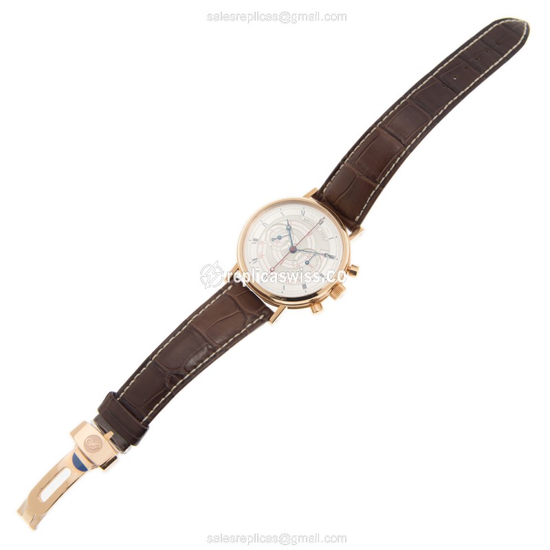 Breguet 5247BR/12/9V6 Classic - Manual Wind - 18kt Rose Gold - Silver Dial - Brown Alligator Strap - View 2