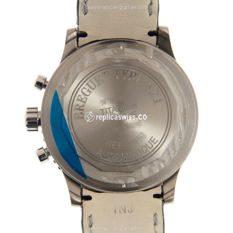 Breguet 3810TI/H2/3ZU Replica - Automatic Titanium - Black Dial - Leather Black Strap - View 3