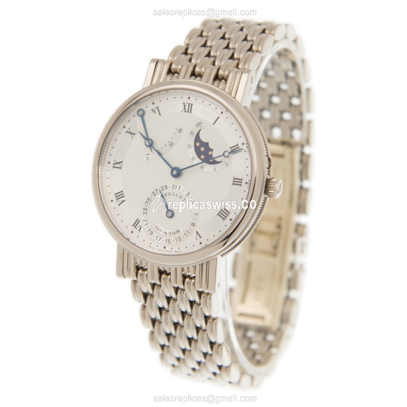 Breguet 3137BB/11/BAO Classic - Auto - 18kt White Gold - Silver Dial - Clasp - Silver Strap - View 3