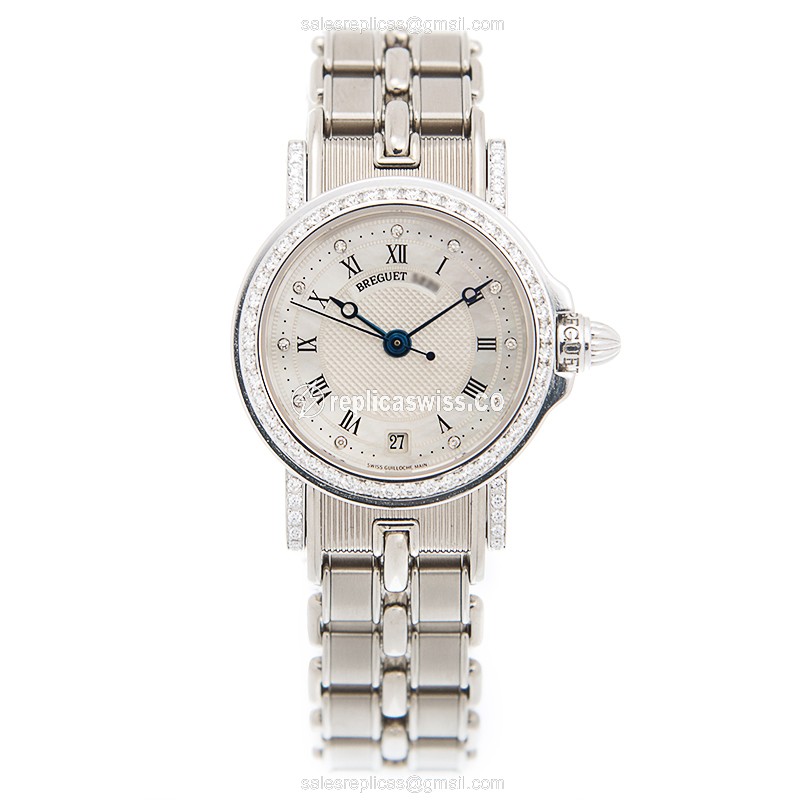 Breguet Marine Replica - Automatic - White Gold - Diamond Dial - Silver Clasp - View 2