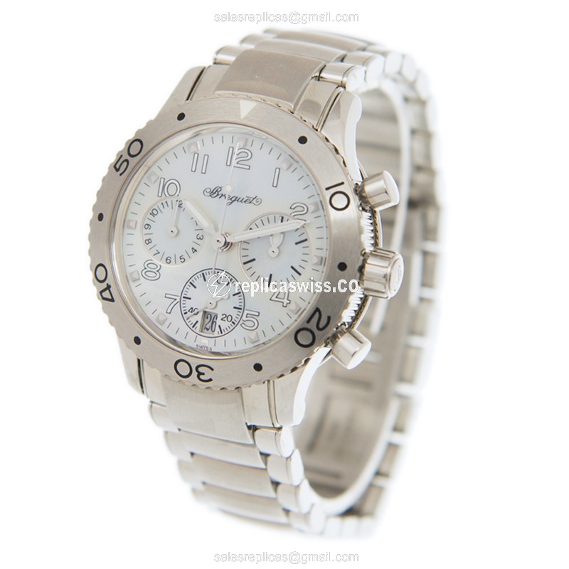 Breguet 4820ST/59/S76 Replica - Automatic - Steel - White Dial - Silver Steel Band - View 3