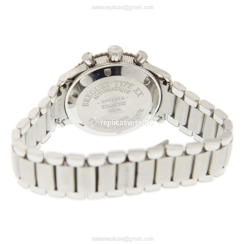 Breguet 4820ST/59/S76 Replica - Automatic - Steel - White Dial - Silver Steel Band - View 4