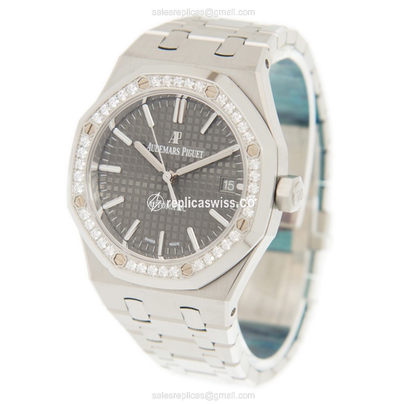 Audemars Piguet 15451ST.ZZ.1256ST.02 Automatic - Steel Case - Gray Dial - Diamond Accents - View 3