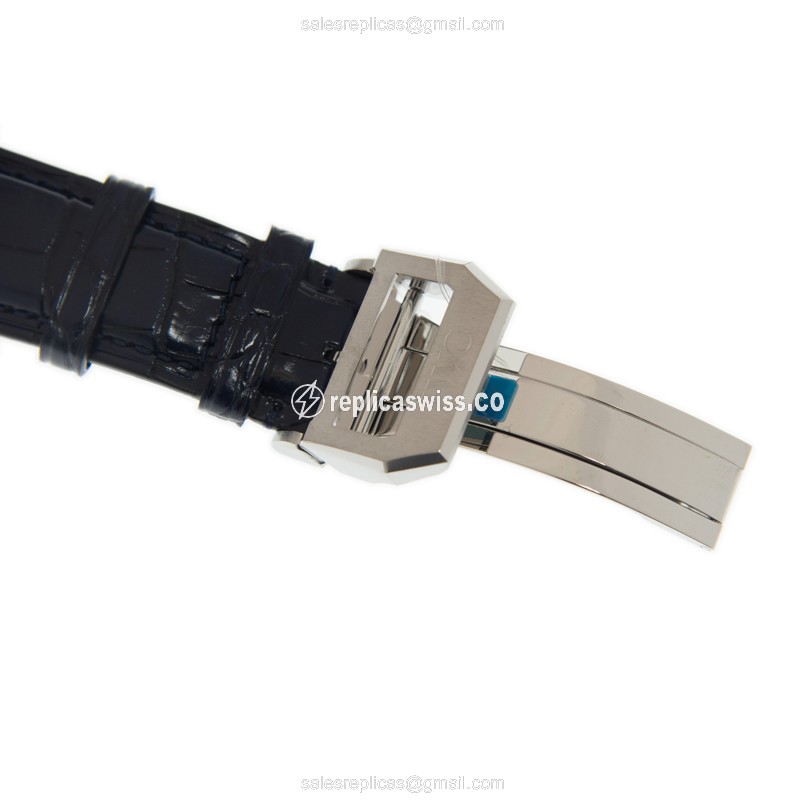 IWC Portuguese Replica - Manual Wind - Steel Case - Blue Dial - Alligator Blue Strap - View 4