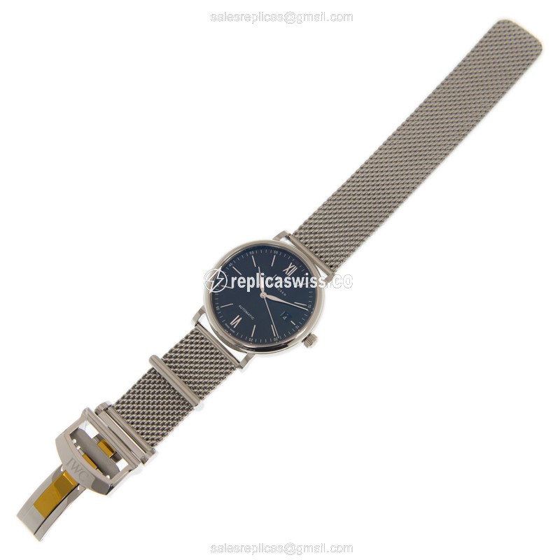 IWC Portofino Replica - Automatic - Black Dial - Steel Case - Silver Strap - View 2