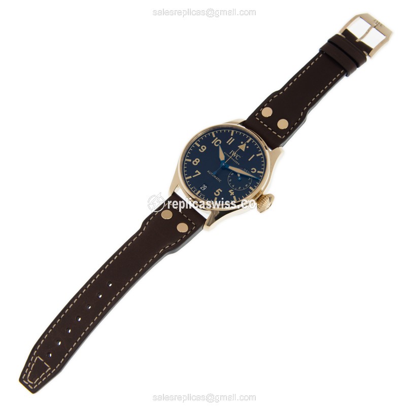 IWC PILOTS Automatic - Bronze Case - Black Dial - Brown Cowhide - Buckle Clasp - View 2