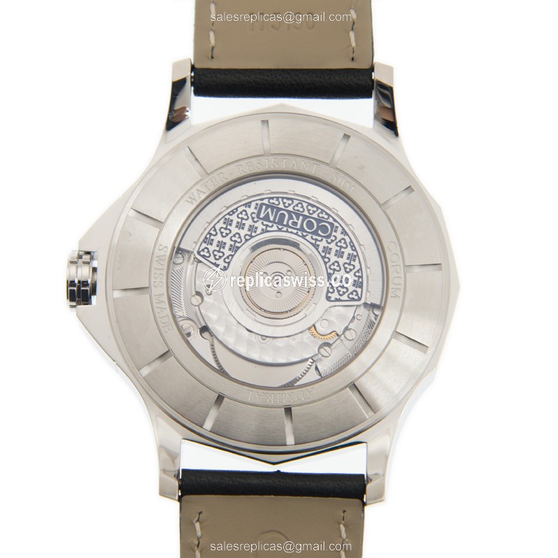 Corum Admiral's Cup Replica - Automatic - Stainless Steel - Gray Dial - Leather Strap - View 3