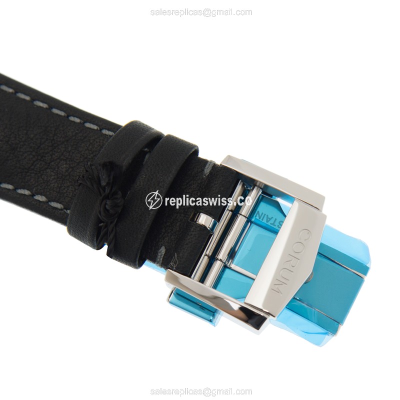 Corum Admiral's Cup Replica - Automatic - Stainless Steel - Gray Dial - Leather Strap - View 4