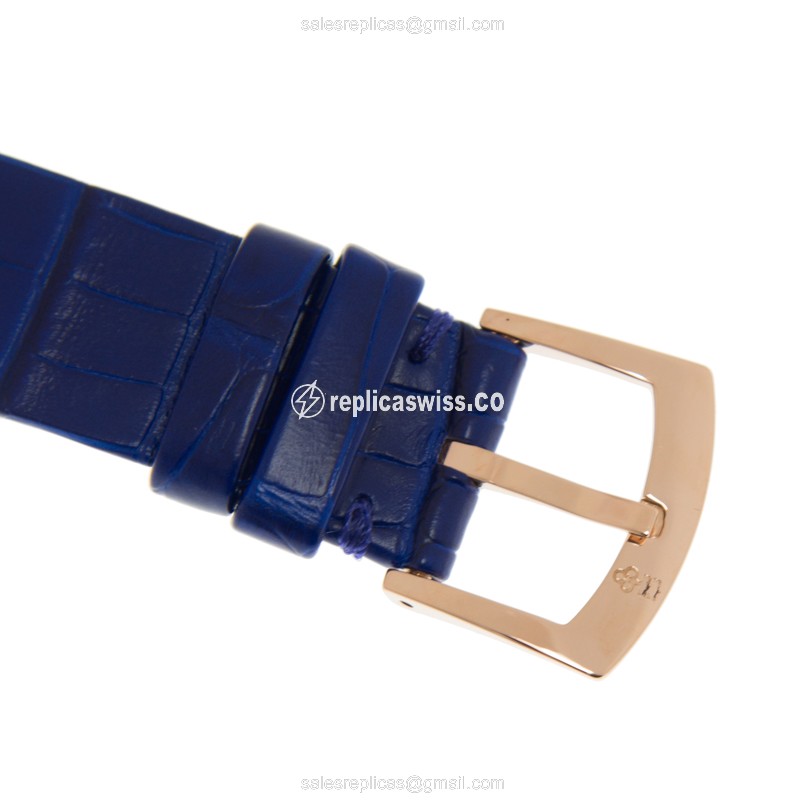 Corum Heritage Replica - Automatic 18kt Rose Gold - Blue Dial - Alligator Black Strap - View 4