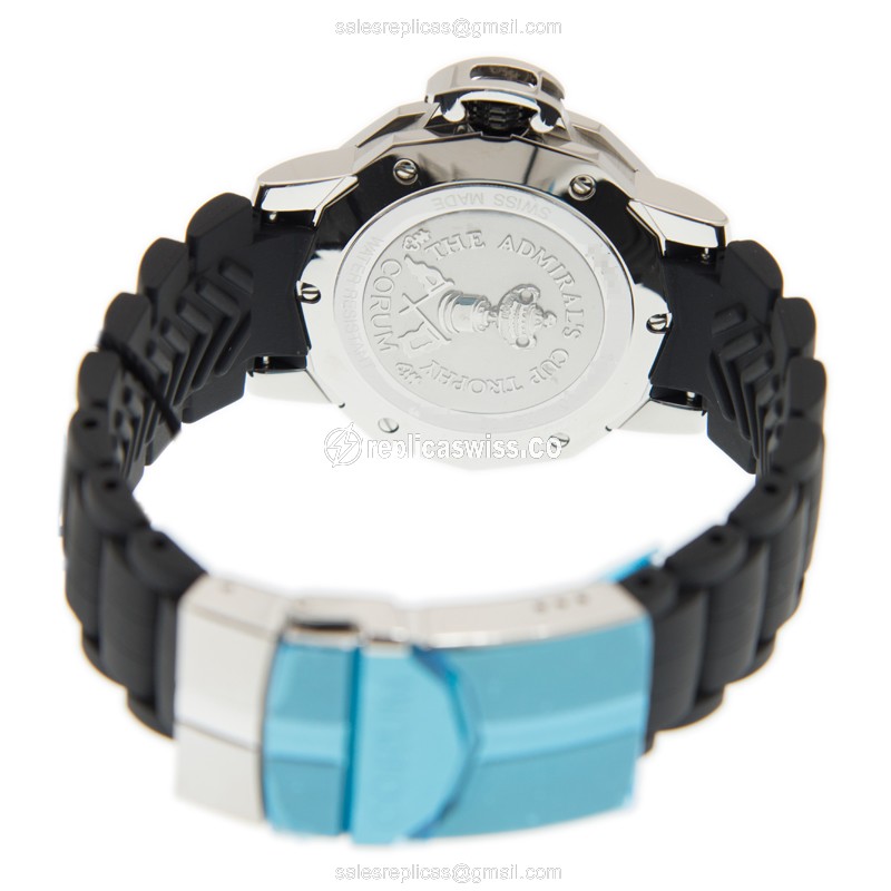 Corum Admiral's Cup - Automatic - Stainless Steel - Silver Dial - Black Rubber Strap - View 4